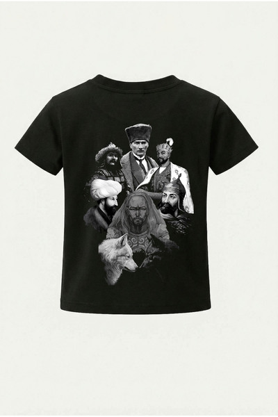 nirvoda Children's T-Shirt Turkish Government - Turkish Leaders Back Print Ch...