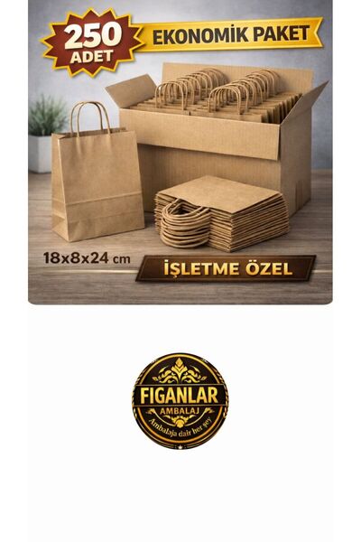 figanlar ambalaj 18x8x24 cm Mala Veličina Kraft Torba 250 Kom Poslovni Paket ...