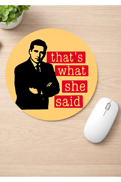Eylül Design The Office Printed Round Non-Slip Mousepad Ergonomic Mouse Pad