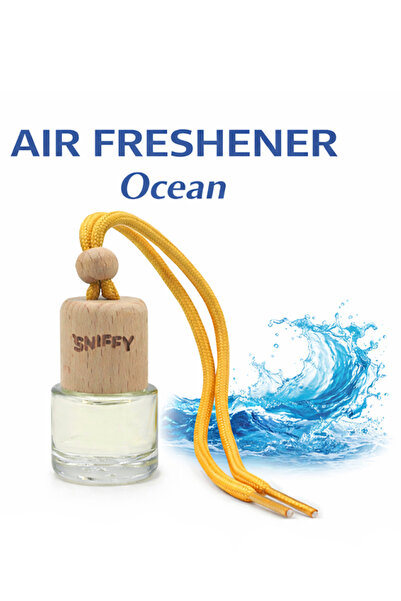 sniffy Car Hanging Air Freshener with Wooden Cap, Long Lasting Ocean Fragranc...