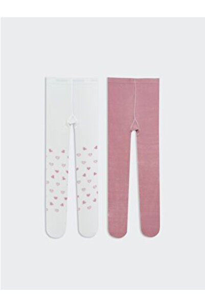 LC Waikiki Patterned Baby Girl Pantyhose Pack of 2