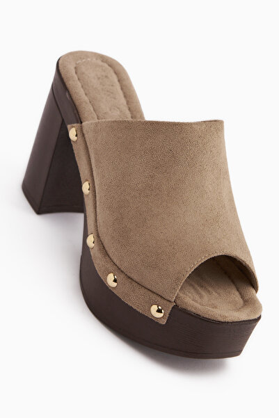 Limoya Gracia Mink Suede Platform Heeled Women's Slippers