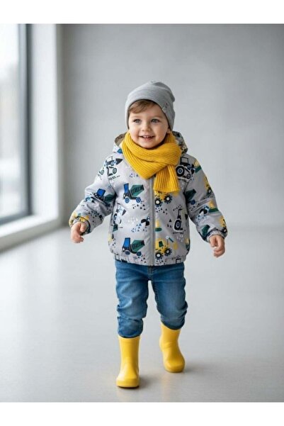 Zekids سترة واقية من الرياح للأولاد بقلنسوة ونقوش سيارات وبطانة قطنية