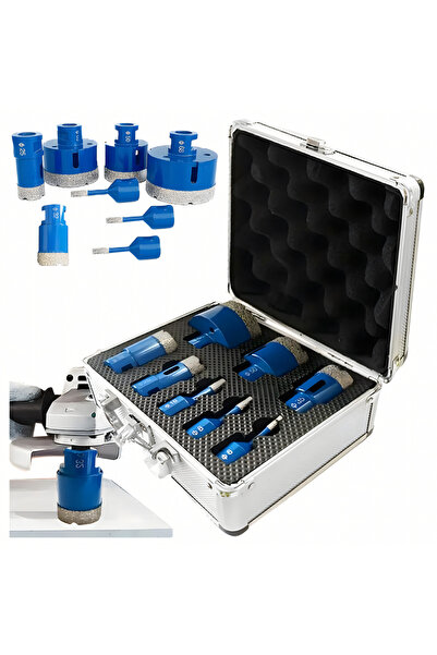 zola Set of 8 diamond core bits 6-68 mm, for hard materials, aluminum box