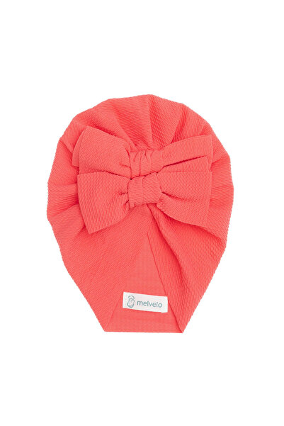 melvelo Baby turban with two bows, cotton, Melvelo, Rice - Papaya 0-2 years