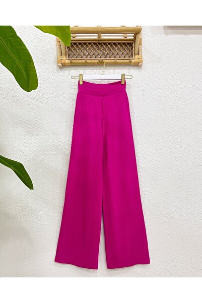 onix Tesettür Knitwear Trousers Std Size 36 -44 Matching Fuchsia