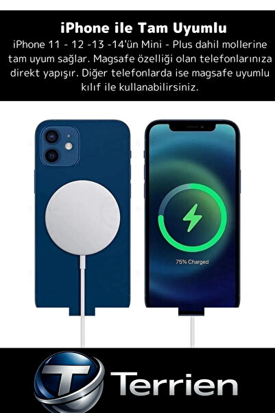 Genel Markalar #ŞarjAleti iPhone 11 12 13 14 15 Magsafe Kablosuz Hızlı Şarj A...