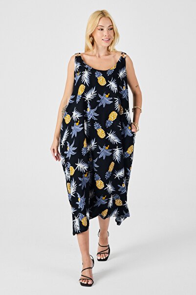 Trend Alaçatı Stili Κίτρινο φόρεμα με λουράκια και λεπτομέρειες από χάντρες, ...