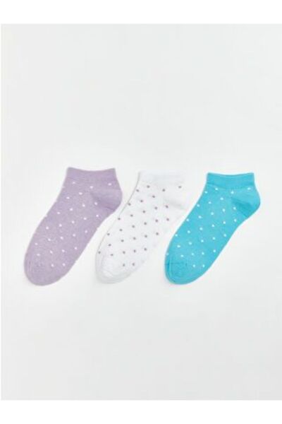 LC Waikiki Polka Dot Girls' Booties Socks 3-Piece