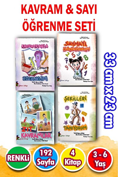 Harika Çocuk Yayınları 3-6 Yaş Kavram & Sayı Öğrenme Seti - 4 Kitap - 192 Say...
