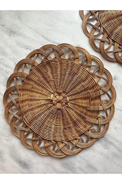 Lovenwoven İkili 2’li Set Velvet Amerikan Servis Supla Rattan Bambu Duvar Dek...