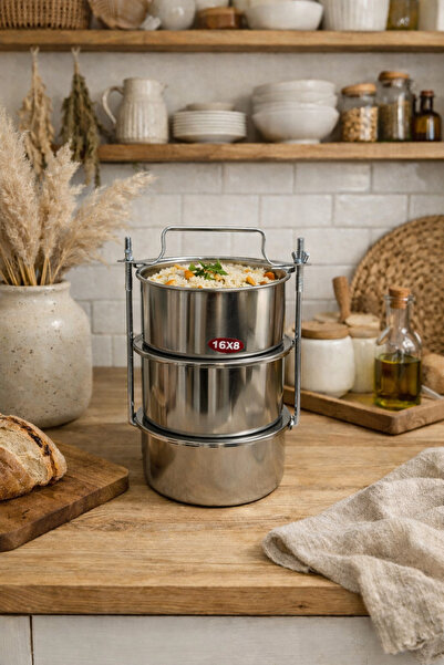 SteelAndArt SEFER TASI 3'LÜ SET 430 KALİTE 0.60 MM KALINLIK 16X8 4 KİŞİLİK