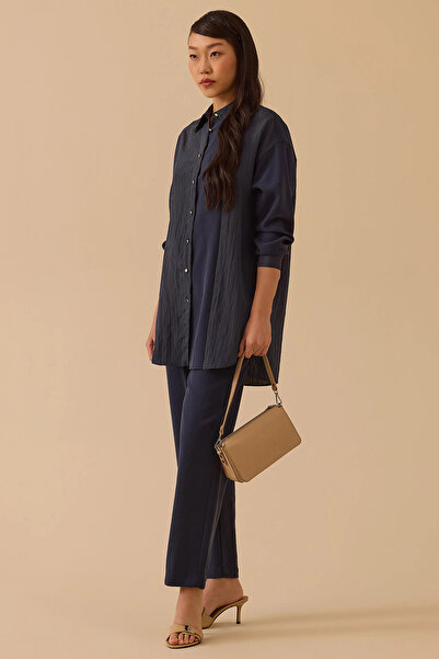 SEÇİL Дамска туника с двойна подплата и копчета 1005 тъмносин