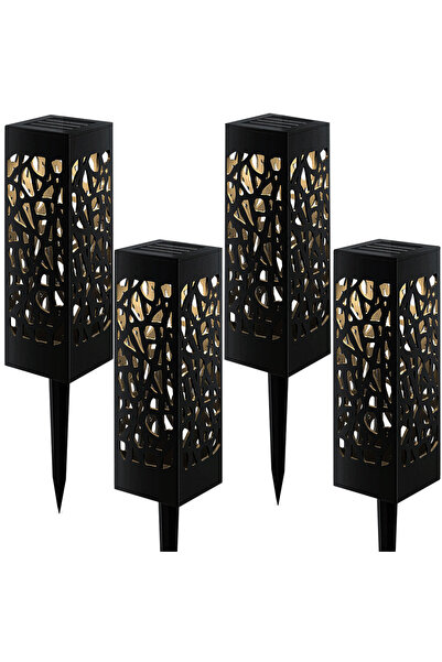 zola Set of 4 solar lamps, pole, warm white light, waterproof, 18 x 6 cm