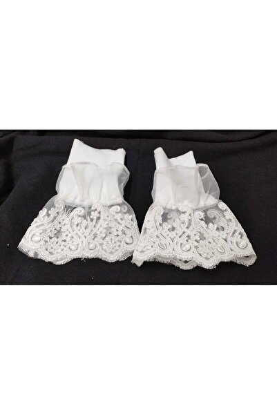 PL أكمام من قماش الأورجانزا الأبيض