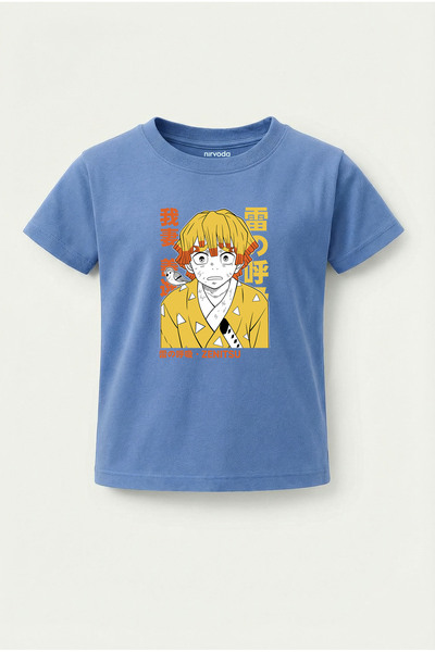 nirvoda Детска тениска с принт на Zenitsu Agatsuma Demon Slayer