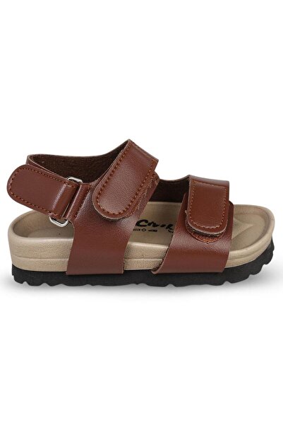 Civil Boys Cırtlı 21-25-Numara Sandalet - Kahverengi