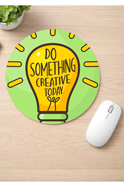 Eylül Design Motivational Printed Round Non-Slip Mousepad Ergonomic Mouse Pad