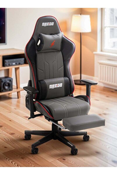 DROGO Ergonomic Gaming Chair, PU Leather, 3D Arms, Memory Foam Support, Footr...