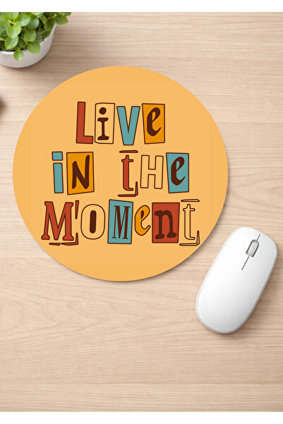 Eylül Design Motivational Printed Round Non-Slip Mousepad Ergonomic Mouse Pad