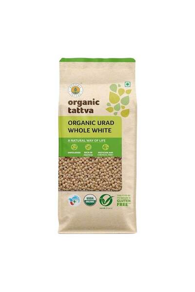 Organic Tattva Organic Premium Whole White Urad Lentils Dal Grains (1kg)