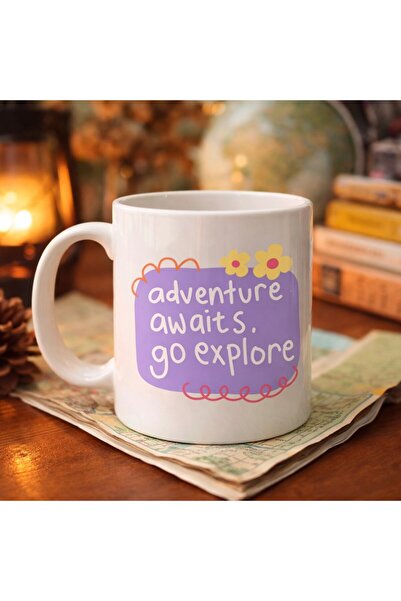 sylar Adventure Awaits Go Explore Written Porcelain Mug Motivational Themed C...