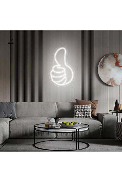 Slasa Thumbs Up LIKE LED Neon Sign 23x38cm White 6mm Wall Light