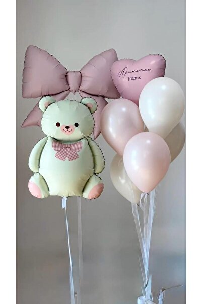 EYSEL DOĞUM GÜNÜ SÜSLEMESİ AYICIK, FIYONK VE BALON SET