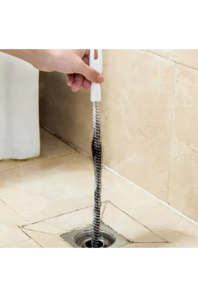 zola Sink drain cleaning brush, plastic and wire, 60 cm, white