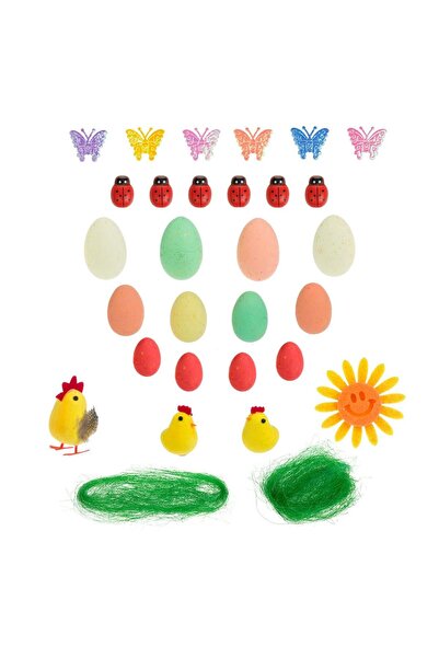 OEM Set de Paste cu Oua Puisori Fluturi Buburuze & Flori - 19 piese