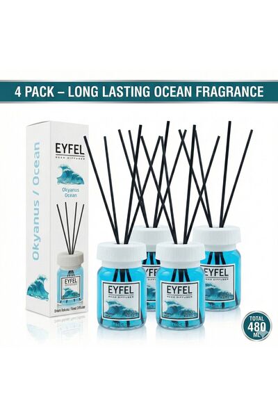 Eyfel Odorizant de cameră cu bețișoare, Ocean, 120ml x4