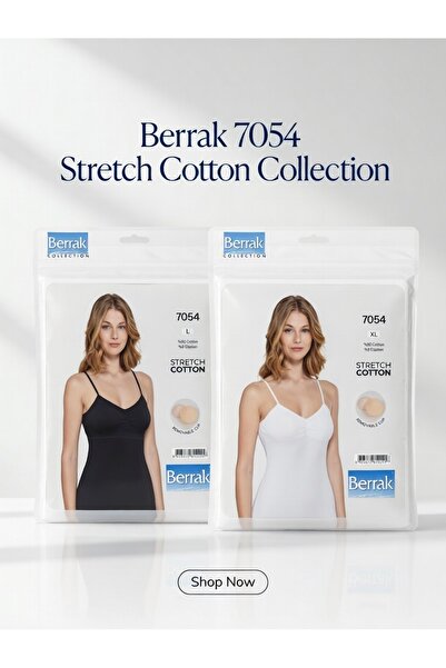 Berrak Padded Tank Top (Removable Cup) 92% Cotton 8% Elastane