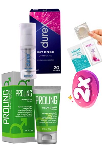 Durex Intense Uyarıcı Jel-Erkeklere Proling Krem 56 ml+2 x 3'lü Jel/Prezervat...