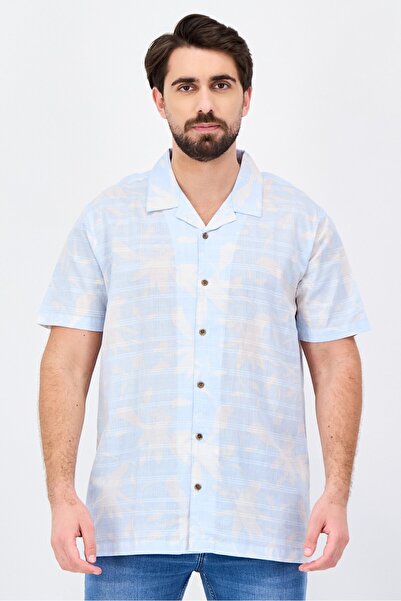 Threadbare Men Regular Fit Allover Print Short Sleeve Casual Shirt, Multicolor