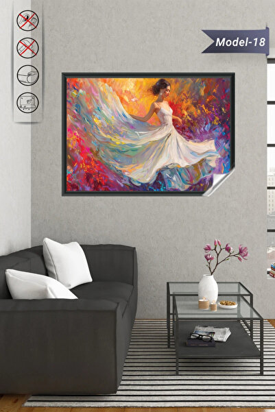 Akıllı Kağıt Statik Tutunma Özellikli Tablo - Poster Modern (Model-18)