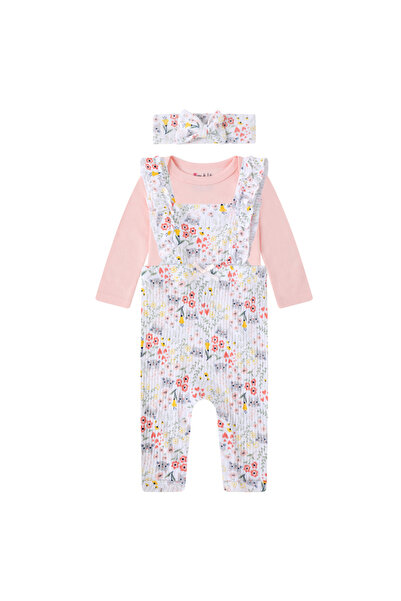 Luna & Lily By Styli طقم مكون من 3 قطع: دنغري مزين بالزهور، وبدلة للجسم، وعصا...