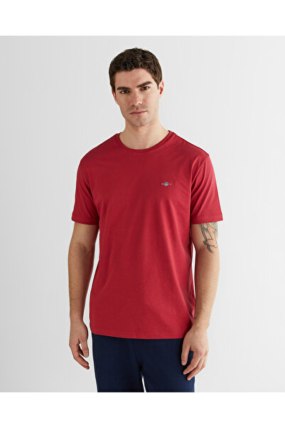 Gant Erkek Kırmızı Bisiklet Yaka Regular Fit Logolu T-Shirt