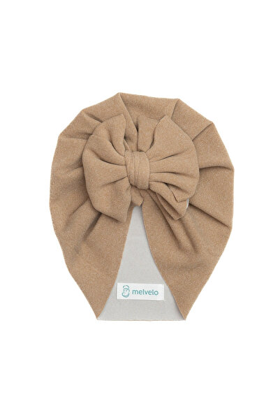 melvelo Baby turban with bow, cashmere, Cashmere - Brown 0-1 year