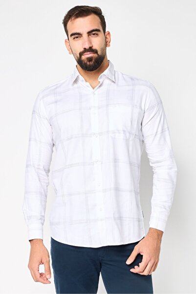 Kenneth Cole Men Regular Fit Long Sleeve Checkered Casual Shirt, Multicolor
