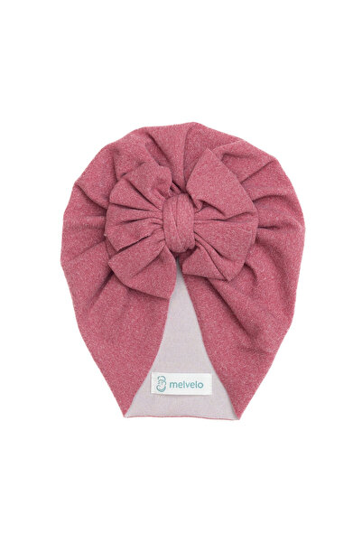 melvelo Baby turban with bow, cashmere, Cashmere - Coral 0-1 year