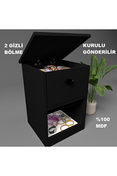 KONAK EV EŞYALARI İKİ GİZLİ BÖLMELİ MDF KOMODİN,KURULU GÖNDERİLİR,MONTAJA GER...