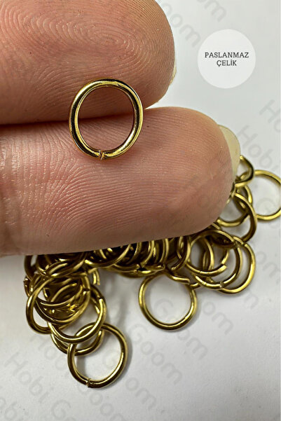 Hobi Goom Takı Yapımı / Üretimi İçin 0,9mm Gold Paslanmaz Çelik Atlama Halka ...
