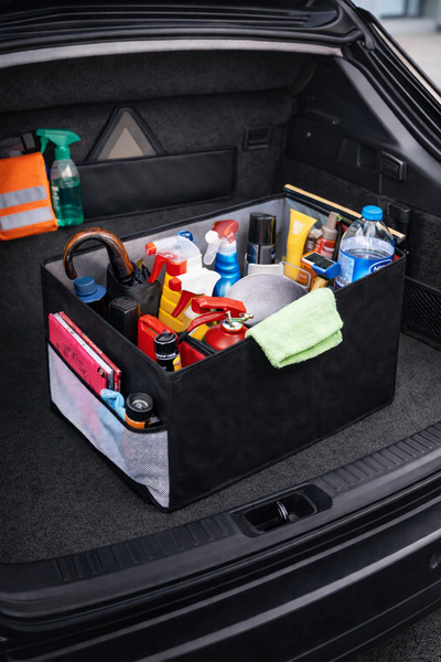 Serstil 2 Bölmeli Cepli Araba Bagaj Organizer Çantası - Otomobil İçi Eşya Düz...