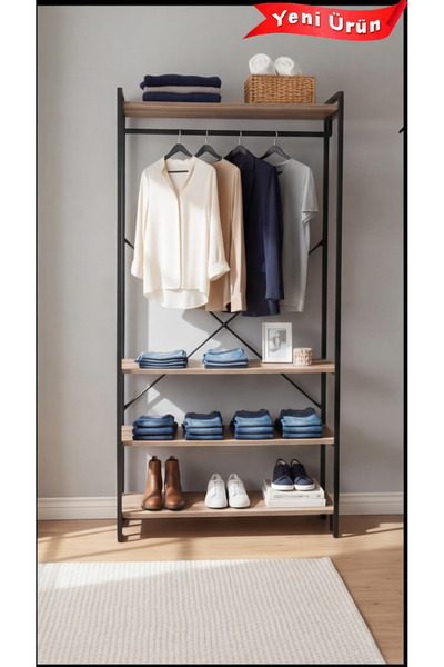 Platinreyon 3 RAFLI ASKILI METAL AÇIK GARDIROP