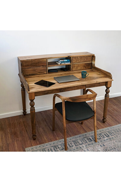 vornom Ahşap Çalışma Masası - El Yapımı Ceviz Ev Ofis Masası