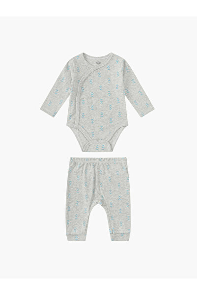 Mother's Choice By Styli Baby Ribbed Wrap Bodysuit and Pants Set