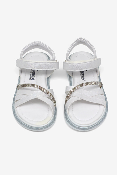 Tonny Black Children's Unisex White Children's Cross-Tied Sandals