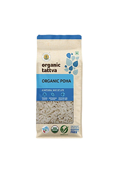 Organic Tattva Traditional Flattened Flaked Rice Medium Poha (500g)