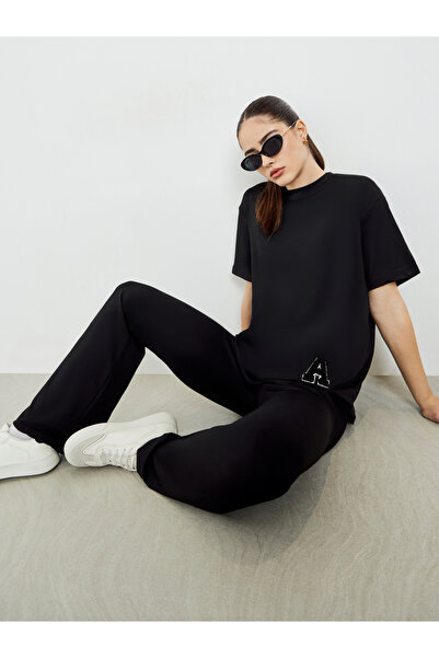Styli Black Short Sleeve T-Shirt and Leggings Co-Ords
