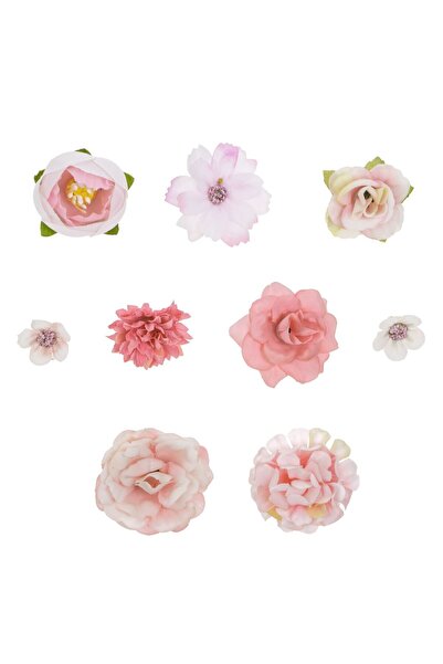 OEM Σετ Ροζ Λουλούδια Διαφορετικών Μεγεθών - 9 τεμάχια